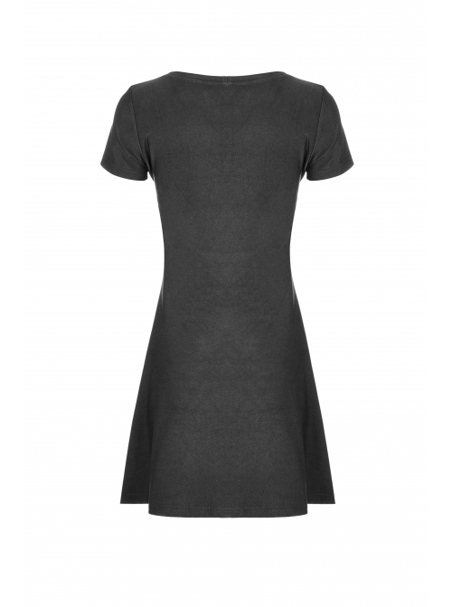 Steam Punk Female Casual Elegant Hollow Elastic High Waist Dress