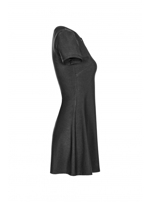 Steam Punk Female Casual Elegant Hollow Elastic High Waist Dress