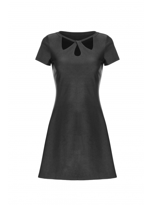 Steam Punk Female Casual Elegant Hollow Elastic High Waist Dress