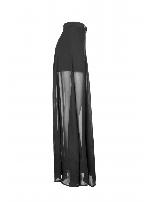 Steam Punk Female Dark High Waist Chiffon Long Skirt