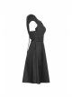Steam Punk Female Black Hollow Lace Hem Pleated Dress