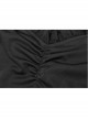 Steam Punk Female Black Hollow Lace Hem Pleated Dress