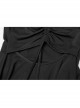 Steam Punk Female Black Hollow Lace Hem Pleated Dress