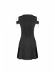 Gothic Female Black Binding Lace Stitching High Waist Dress