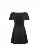 Gothic Female Black Elastic Hollow Lace Embroidered High Waist Dress