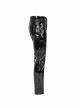 Black Stretch Patent PU Leather Splice Velvety Punk Trousers
