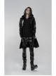 Black Stretch Patent PU Leather Splice Velvety Punk Trousers