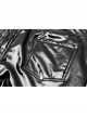 Black Stretch Patent PU Leather Splice Velvety Punk Trousers