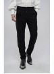 Dark Weave Jacquard Waist Gorgeous Ribbon Black Gothic Pants