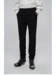 Dark Weave Jacquard Waist Gorgeous Ribbon Black Gothic Pants