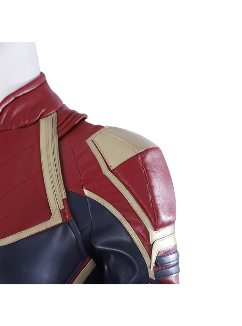 Captain Marvel Carol Danvers Red Version Battle Suit Halloween Cosplay Costume Full Set