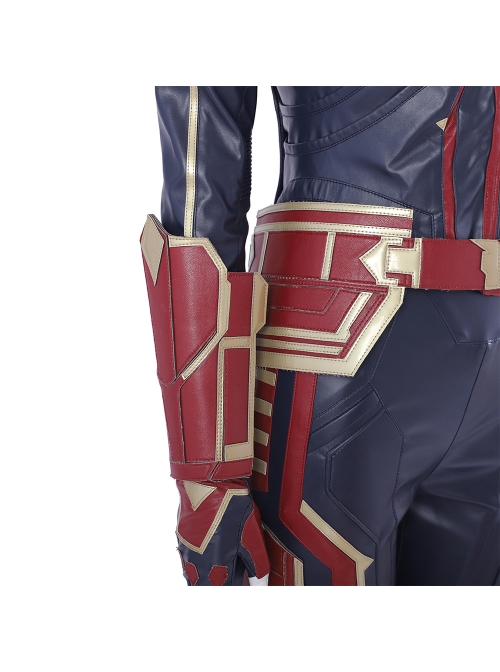 Captain Marvel Carol Danvers Red Version Battle Suit Halloween Cosplay Costume Full Set