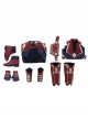 Captain Marvel Carol Danvers Red Version Battle Suit Halloween Cosplay Costume Full Set