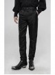 Jacquard Tatting Retro Carved Buttons Waistband Black Gothic Pants