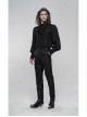 Jacquard Tatting Retro Carved Buttons Waistband Black Gothic Pants