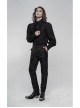 Jacquard Tatting Retro Carved Buttons Waistband Black Gothic Pants