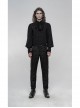 Jacquard Tatting Retro Carved Buttons Waistband Black Gothic Pants