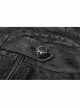Jacquard Tatting Retro Carved Buttons Waistband Black Gothic Pants
