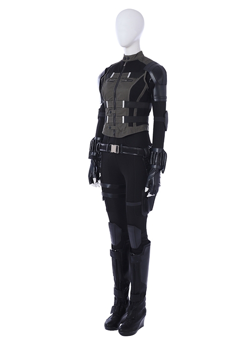 Avengers Infinity War Black Widow Army Green Version Battle Suit Halloween Cosplay Costume Full Set