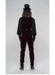 Weft Velvet Waist Embroidered Retro Button Exquisite Wine Red Gothic Trousers