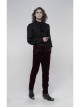 Weft Velvet Waist Embroidered Retro Button Exquisite Wine Red Gothic Trousers