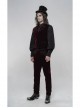 Weft Velvet Waist Embroidered Retro Button Exquisite Wine Red Gothic Trousers