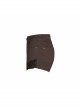 Brown Twill Weave Spliced Mesh Metal Skull Button Rivet Punk Shorts