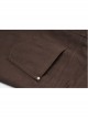 Brown Twill Weave Spliced Mesh Metal Skull Button Rivet Punk Shorts