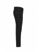 Side Metal Rings Bandage Black Punk Twill Woven Trousers