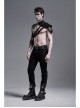Side Metal Rings Bandage Black Punk Twill Woven Trousers