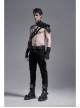 Side Metal Rings Bandage Black Punk Twill Woven Trousers