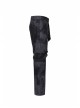 Black Striped Splice Abstract Printing Woven Metal Rings Leg Loops Punk Pants