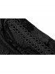 Flocking Printing Jacquard Horn Sleeve Lace-Up Waist Seal Lace Hem Black Gothic Dress