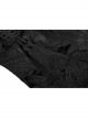 Flocking Printing Jacquard Horn Sleeve Lace-Up Waist Seal Lace Hem Black Gothic Dress