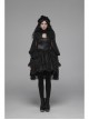 Lolita Mercerizing Forging Off-Shoulder Back Lace-Up Many Layers Lace Chiffon Bubble Hem Black Gothic Dress