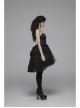Lolita Mercerizing Forging Off-Shoulder Back Lace-Up Many Layers Lace Chiffon Bubble Hem Black Gothic Dress