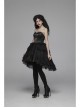 Lolita Mercerizing Forging Off-Shoulder Back Lace-Up Many Layers Lace Chiffon Bubble Hem Black Gothic Dress