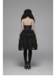 Lolita Mercerizing Forging Off-Shoulder Back Lace-Up Many Layers Lace Chiffon Bubble Hem Black Gothic Dress