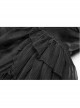 Lolita Mercerizing Forging Off-Shoulder Back Lace-Up Many Layers Lace Chiffon Bubble Hem Black Gothic Dress