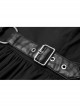 Lolita Stand-Up Collar Shoulder Small Fly Sleeves Waist Thick Iron Ring Belt Back Lace-Up Black Punk Dress