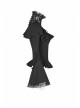 Lace High Collar Chest Frill Lace-Up Horn Sleeves Lace Cuff Short Black Gothic Lolita Blouse