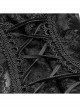 Lace High Collar Chest Frill Lace-Up Horn Sleeves Lace Cuff Short Black Gothic Lolita Blouse