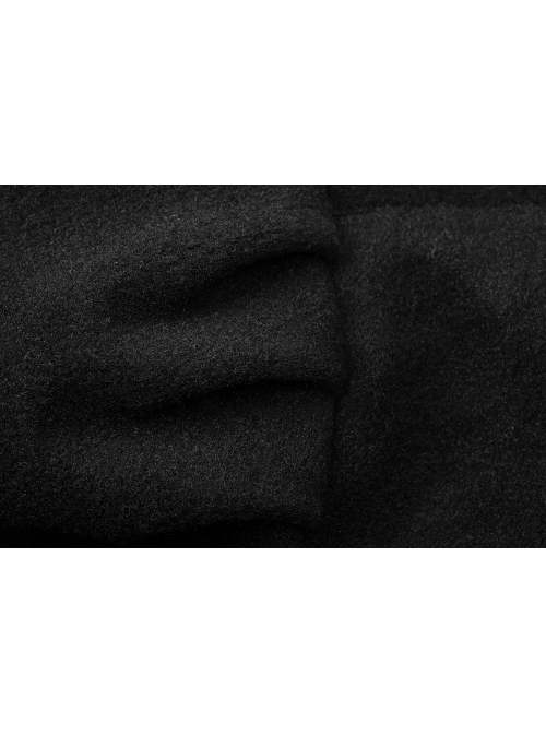 Black Lolita Imitation Rabbit Hair Chest Lace-Up Fur Ball Decoration Horn Sleeves Short Punk Hooded Blouse
