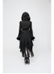 Black Lolita Imitation Rabbit Hair Chest Lace-Up Fur Ball Decoration Horn Sleeves Short Punk Hooded Blouse