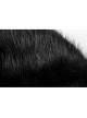 Black Lolita Imitation Rabbit Hair Chest Lace-Up Fur Ball Decoration Horn Sleeves Short Punk Hooded Blouse