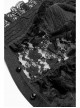 Micro-Gloss Woven High Collar Chest Splice Lace Long Sleeves Lace-Up Black Gothic Lolita Blouse