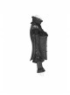 Micro-Gloss Woven High Collar Chest Splice Lace Long Sleeves Lace-Up Black Gothic Lolita Blouse