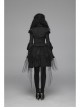 Micro-Gloss Woven High Collar Chest Splice Lace Long Sleeves Lace-Up Black Gothic Lolita Blouse