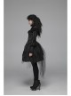 Micro-Gloss Woven High Collar Chest Splice Lace Long Sleeves Lace-Up Black Gothic Lolita Blouse