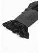 Micro-Gloss Woven High Collar Chest Splice Lace Long Sleeves Lace-Up Black Gothic Lolita Blouse
